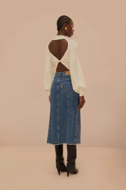 FARM Rio  Jupes<Jupe mi-longue taille basse en jean