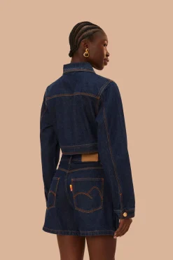 FARM Rio  Jupes<Jupe taille haute en denim foncé