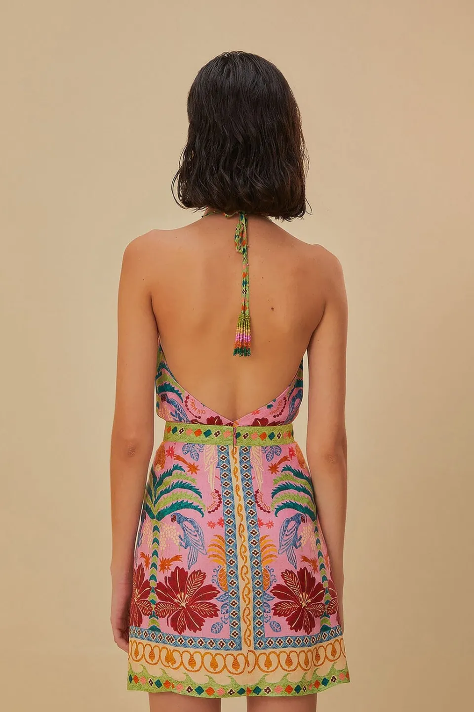 FARM Rio Jupes<Mini-jupe en viscose Lenzing™ Ecovero™ Pink Fruits Queen