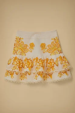 FARM Rio Jupes<Mini-jupe fleurie Aura blanc cassé