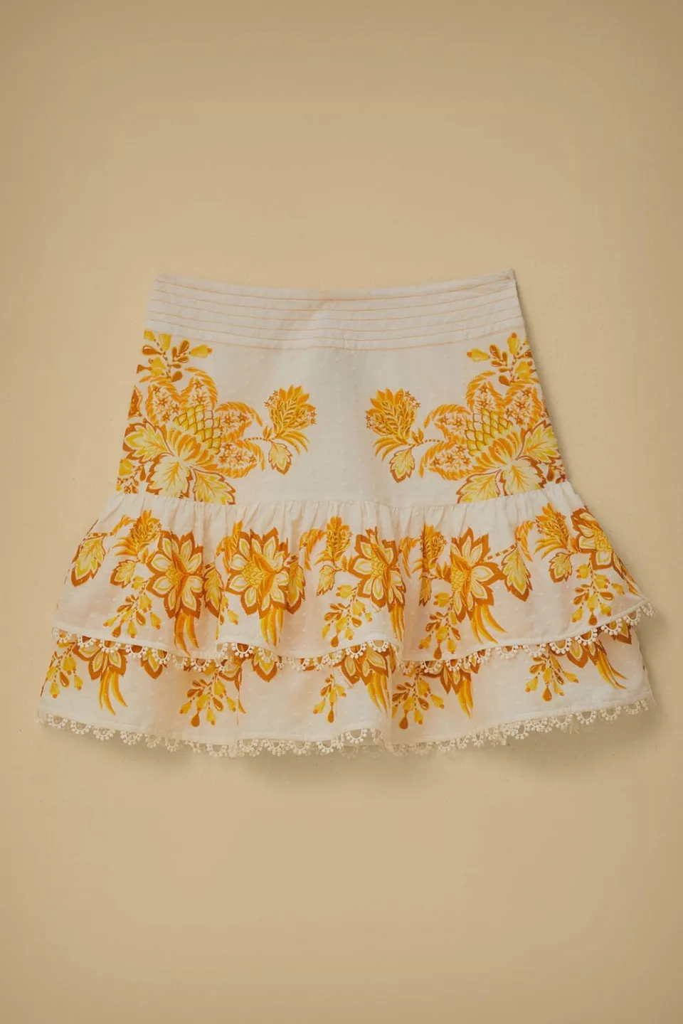 FARM Rio Jupes<Mini-jupe fleurie Aura blanc cassé