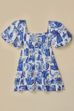 FARM Rio  Robes Courtes<Mini-robe à carreaux blanc cassé Garden Tiles