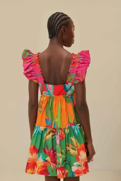 FARM Rio  Robes Courtes<Mini-robe à feuillage mélangé