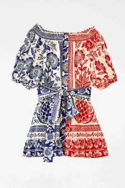 FARM Rio  Robes Courtes<Mini-robe à épaules dénudées | Jardin d'ananas mélangés