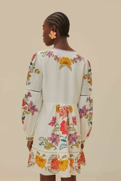 FARM Rio  Robes Courtes<Mini-robe blanc cassé insectes fleuris