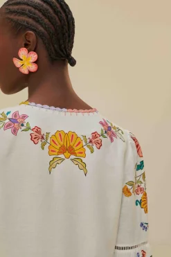 FARM Rio  Robes Courtes<Mini-robe blanc cassé insectes fleuris