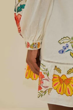 FARM Rio  Robes Courtes<Mini-robe blanc cassé insectes fleuris
