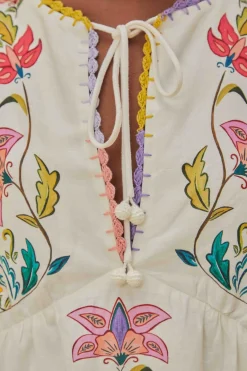 FARM Rio  Robes Courtes<Mini-robe blanc cassé insectes fleuris
