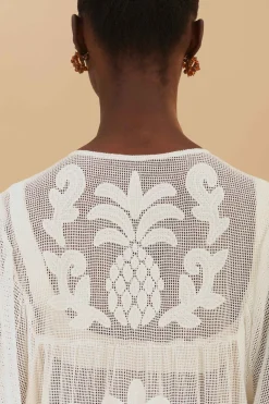 FARM Rio  Robes Courtes<Mini-robe blanche à découpes en palmier