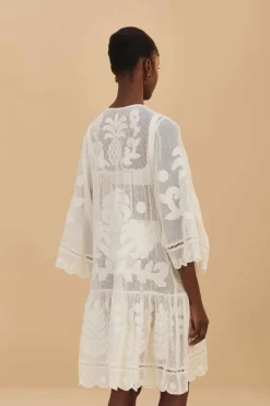 FARM Rio  Robes Courtes<Mini-robe blanche à découpes en palmier
