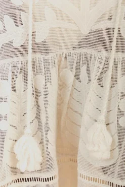 FARM Rio  Robes Courtes<Mini-robe blanche à découpes en palmier