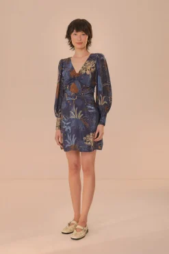 FARM Rio  Robes Courtes<Mini-robe bleu marine Night Jungle