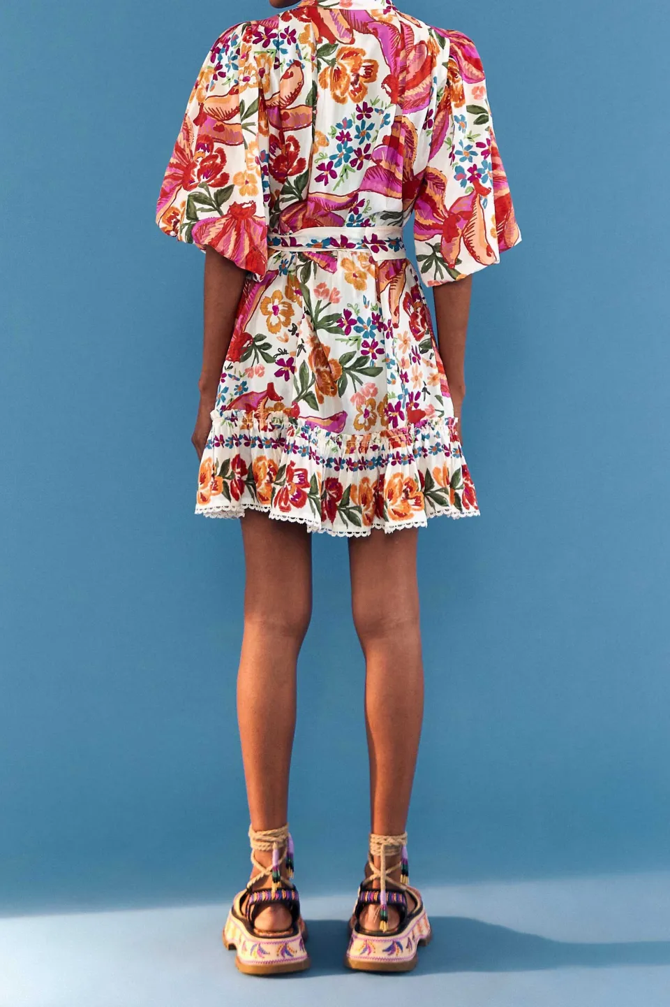 FARM Rio Robes Courtes<Mini-robe ceinturée | Bananes blanches de printemps