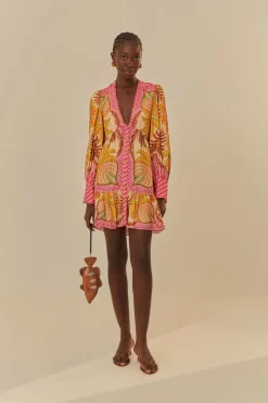 FARM Rio  Robes Courtes<Mini-robe écharpe Sand Palm
