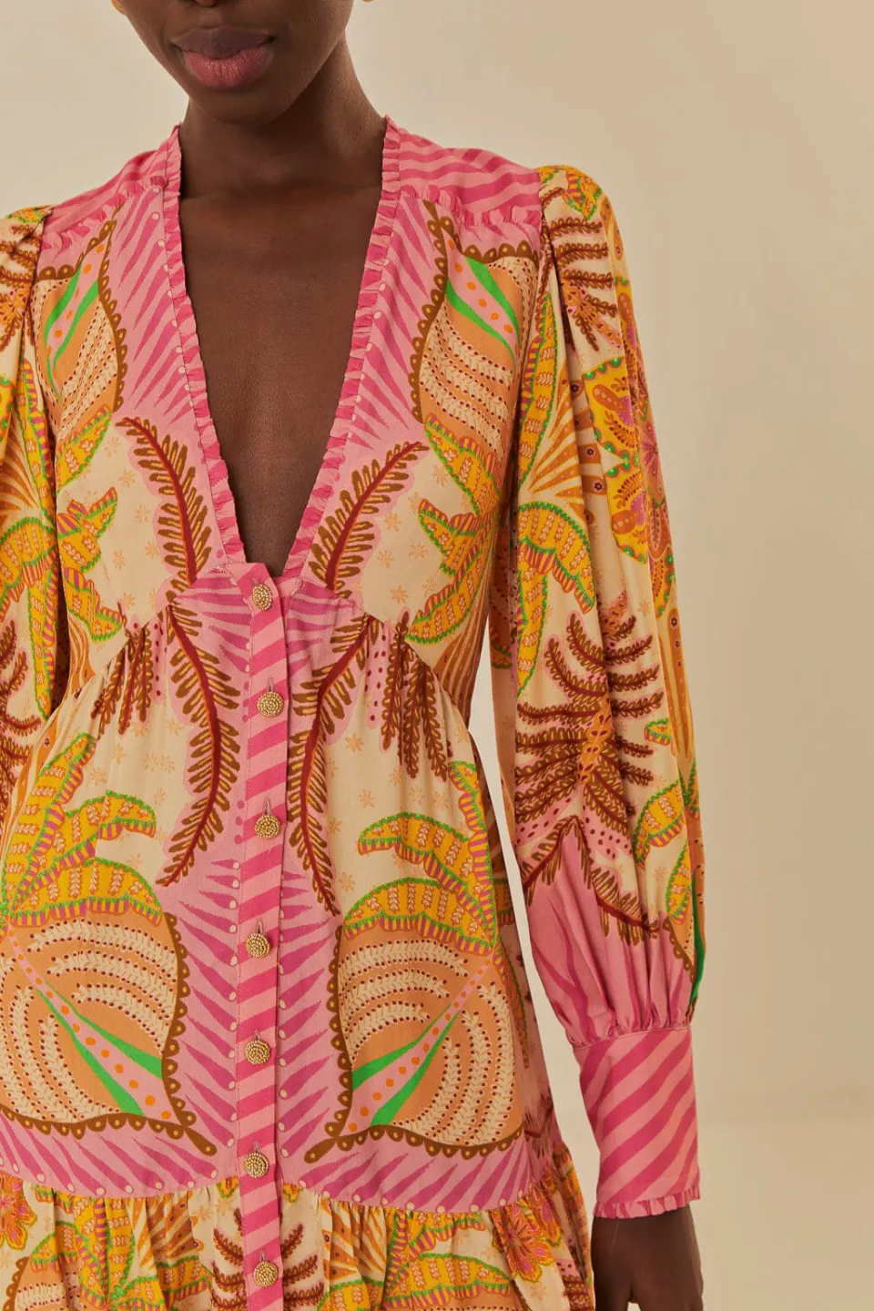 FARM Rio Robes Courtes<Mini-robe écharpe Sand Palm