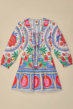 FARM Rio  Robes Courtes<Mini-robe de plage à fleurs blanc cassé