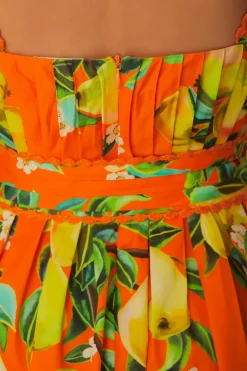 FARM Rio Robes Courtes<Mini-robe en coton biologique Orange Chic Poires