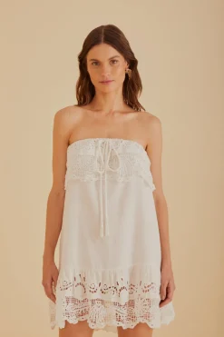 FARM Rio  Robes Courtes<Mini-robe en lin de qualité supérieure Euroflax™ en guipure brodée bla