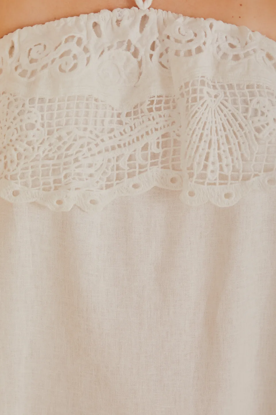 FARM Rio Robes Courtes<Mini-robe en lin de qualité supérieure Euroflax™ en guipure brodée bla