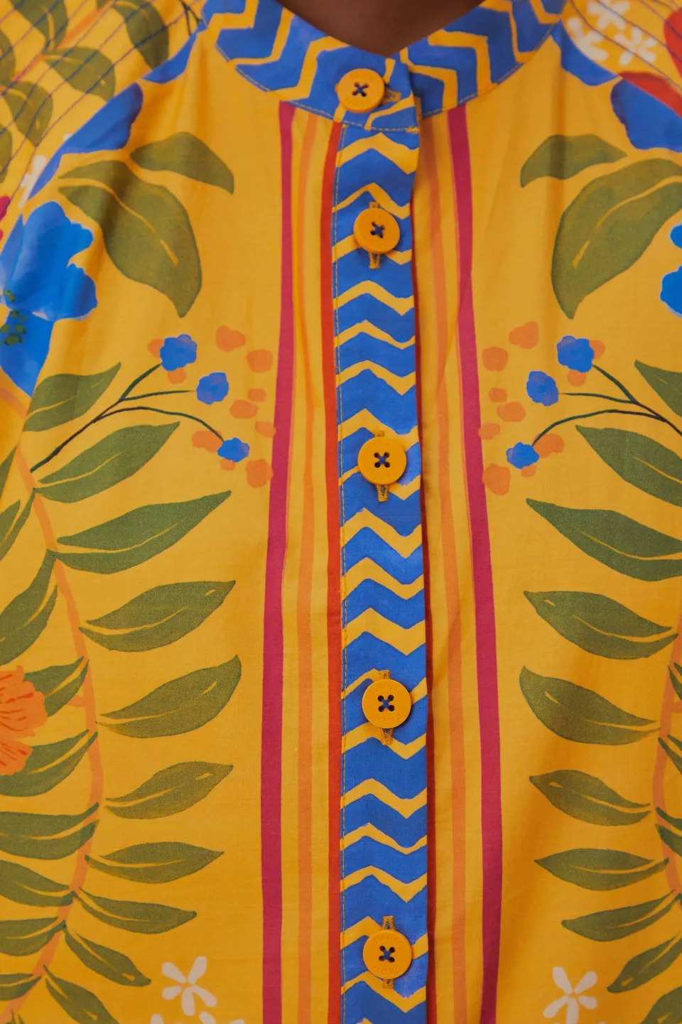FARM Rio Robes Courtes<Mini-robe jaune fleurie Yard