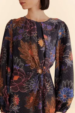 FARM Rio  Robes Courtes<Mini-robe noire à fleurs scintillantes