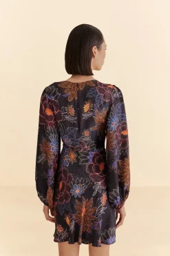 FARM Rio  Robes Courtes<Mini-robe noire à fleurs scintillantes