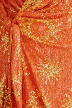 FARM Rio  Robes Courtes<Mini-robe orange à manches longues et sequins Sunny Mood