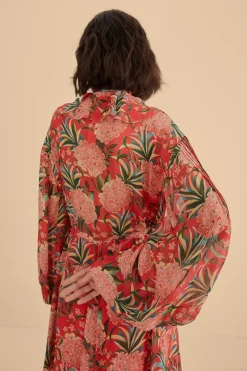 FARM Rio  Robes Courtes<Mini-robe rouge à col en V Pineapple Bloom
