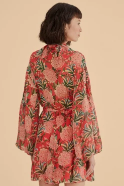 FARM Rio  Robes Courtes<Mini-robe rouge à col en V Pineapple Bloom