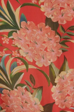 FARM Rio  Robes Courtes<Mini-robe rouge à col en V Pineapple Bloom