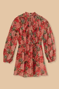 FARM Rio  Robes Courtes<Mini-robe rouge à col en V Pineapple Bloom