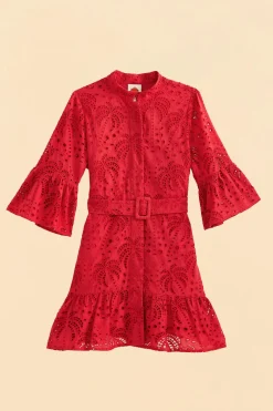 FARM Rio Robes Courtes<Mini-robe rouge palmier