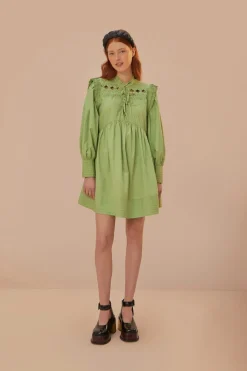 FARM Rio  Robes Courtes<Mini-robe verte à empiècement ouvert