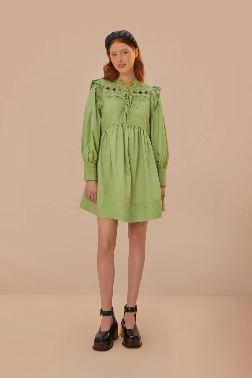 FARM Rio Robes Courtes<Mini-robe verte à empiècement ouvert