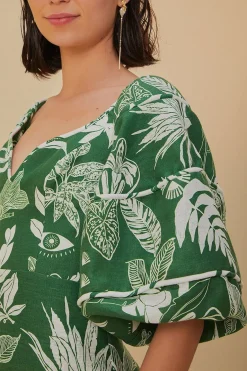 FARM Rio  Robes Courtes<Mini-robe verte à manches courtes Forest Soul