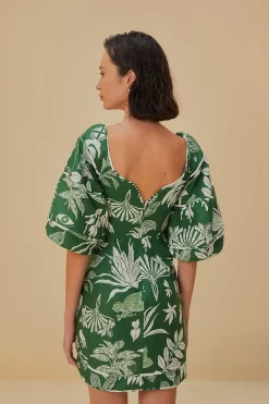 FARM Rio  Robes Courtes<Mini-robe verte à manches courtes Forest Soul