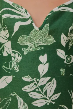 FARM Rio  Robes Courtes<Mini-robe verte à manches courtes Forest Soul
