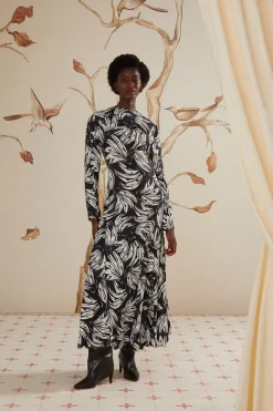 FARM Rio Robes Midi<Noir - Robe midi en viscose LENZING™ ECOVERO™ Bossa Banana