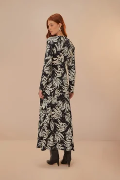 FARM Rio Robes Midi<Noir - Robe midi en viscose LENZING™ ECOVERO™ Bossa Banana