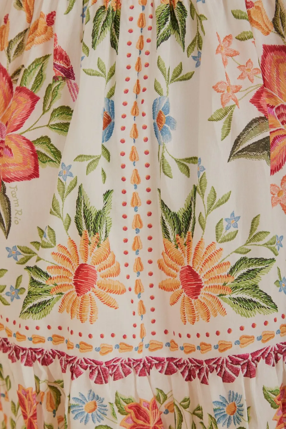 FARM Rio Robes Courtes<Off-White Bloom Garden Euroflax™Mini-robe en lin de qualité supérieure