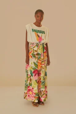 FARM Rio  T-shirts<Off-White Farm Rio - T-shirt plissé en coton biologique