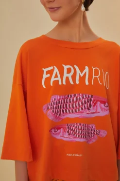 FARM Rio  T-shirts<Orange Farm - T-shirt Rio en coton biologique