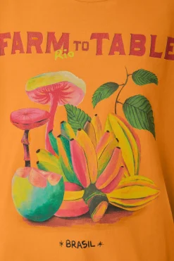 FARM Rio  T-shirts<Orange Farm T-shirt en coton biologique Rio To Table