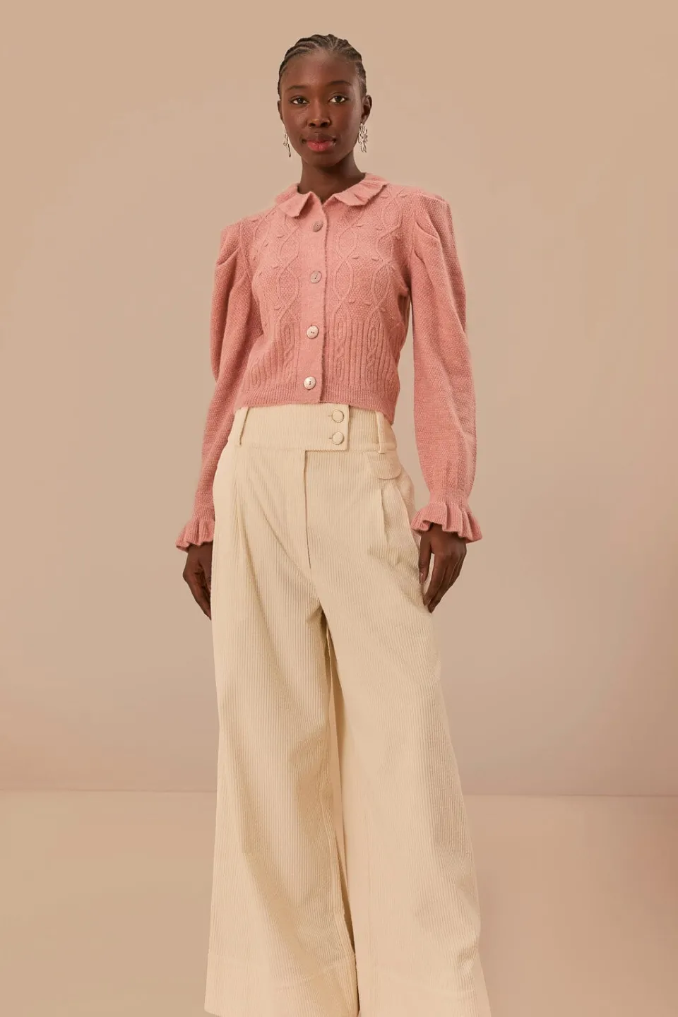 FARM Rio Pantalon<Pantalon à double ceinture Off-White
