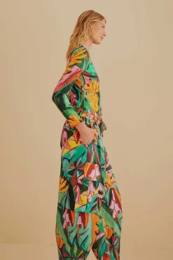 FARM Rio Pantalon<Pantalon à feuillage de banane multicolore