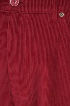 FARM Rio  Pantalon<Pantalon brodé en velours côtelé rose