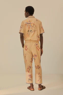 FARM Rio Pantalon<Pantalon Brodé Kaki