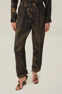 FARM Rio  Pantalon<Pantalon de pyjama à feuillage doré noir