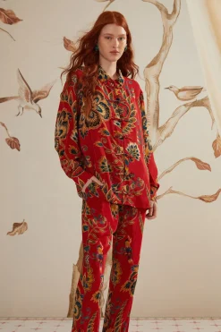 FARM Rio  Pantalon<Pantalon de pyjama rouge à imprimé fleuri