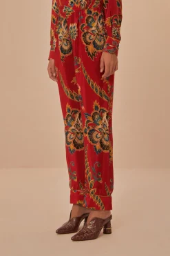 FARM Rio  Pantalon<Pantalon de pyjama rouge à imprimé fleuri